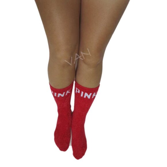 Victoria's Secret PINK Fuzzy Socks Naughty Nice NWOT - Picture 5 of 7